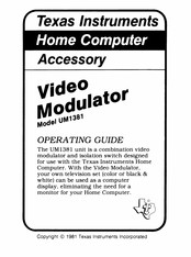 Texas Instruments UM1381 Operating Manual