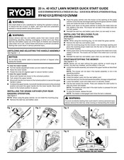 Ryobi RY401012 Quick Start Manual