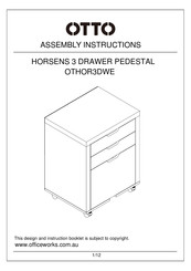 Otto HORSENS 3 DRAWER PEDESTAL OTHOR3DWE Assembly Instructions Manual