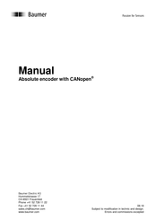 Baumer EAM MT Series Manual