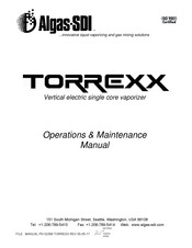 Algas SDI TORREXX TX100 Operation & Maintenance Manual