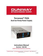DUNIWAY Stockroom Terranova 752A Instruction Manual