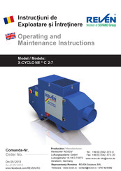 Reven X-CYCLONE Operating And Maintenance Instructions Manual