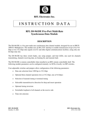 RFL Electronics DS-961DE Instruction Data