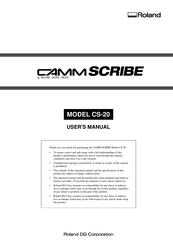 Roland CAMM SCRIBE CS-20 User Manual