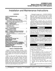 Carrier 40VMM048A Installation And Maintenance Instructions Manual