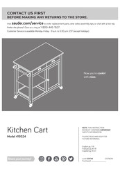 Sauder Kitchen Cart 419324 Instruction Booklet