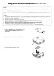 Infocus SP-LAMP-092 Replacement Instructions