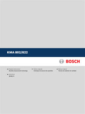 Bosch KMA 822 Original Instructions Manual