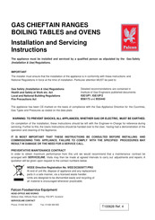 Falcon G1026X S/T Installation And Servicing Instructions
