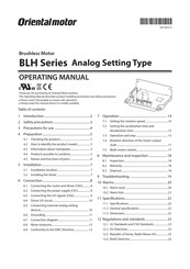Oriental motor BLHM450KCM Series Operating Manual