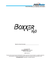 HydraMaster Boxxer H2O Owner's Manual