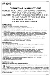 Bestway 3052 Operating Instructions Manual