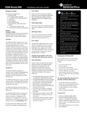 Telecom FM GSMRoute Bri Installation And User Manual