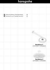 Hans Grohe Raindance C 27391003 Instructions For Use And Assembly Instructions