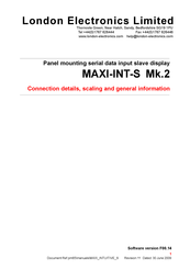 London Electronics MAXI-INT-S Mk.2 Connection Details, Scaling And General Information