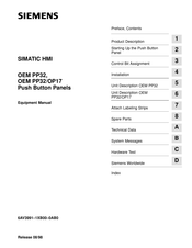Siemens SIMATIC OEM PP32/OP17 Equipment Manual