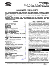 United Technologies Carrier WeatherMaker 50TC A09 Series Installation Instructions Manual