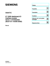 Siemens SIMATIC IM151-1 STANDARD Manual