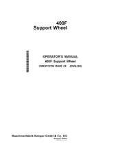 Kemper 400F Support Wheel Operator's Manual