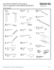 Workrite Ergonomics Sierra SEHX78-90 Series Assembly/Installation Instructions