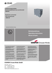 Cooper CEAG GHG 64 Operating Instructions Manual