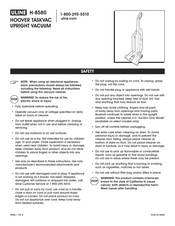 Hoover TASKVAC H-8580 Quick Start Manual