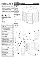 Rowlinson Garden Products Ryton 8 x 8 Octagonal Summerhouse Assembly Instructions