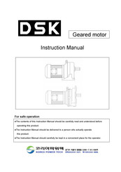 DSK Geared motor Instruction Manual
