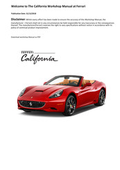 Ferrari California Workshop Manual