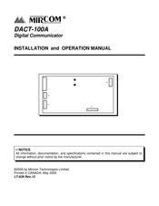 Mircom DACT-100A Installation And Operation Manual