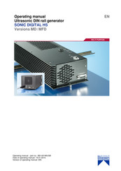 Weber Ultrasonics SONIC DIGITAL HS MFD Operating Manual