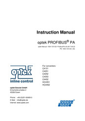 Optek PROFIBUS C4151 Instruction Manual