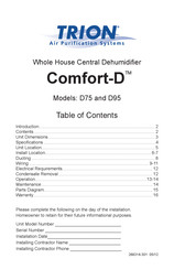 Trion Comfort-D75 Installation & Operation Manual