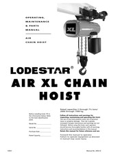 Lodestar AIR XL Operating, Maintenance & Parts Manual