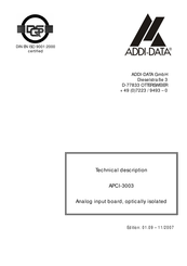 Addi-Data APCI-3003 Technical Description