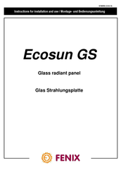 Fenix Ecosun GS Series Instructions For Installation And Use Manual