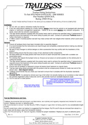 Trailboss QTHY263L Fitting Instructions Manual