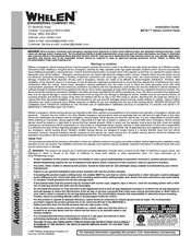 Whelen Engineering Company BETA1 Series Installation Manual