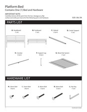 Hanover Tiffany Platform Bed Manual