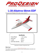 ProDesign L-39 Albatros 68mm EDF Assembly Instructions Manual