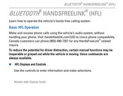 Honda BLUETOOTH HANDSFREELINK Manual