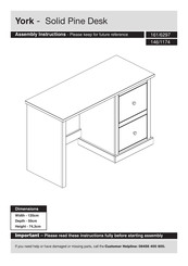 Argos York 161/6297 Assembly Instructions Manual
