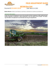 GREAT PLAINS BD7600HD-26 Field Adjustment Manual