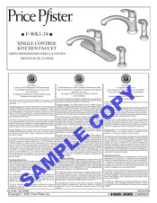 Black & Decker Price Pfister F-WK1-34 Installation Instructions Manual