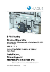 Magus BASIKA rho NS 10 Installation, Operating And Maintenance Instructions