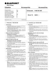 Blaupunkt 7 608 502 000 Installation Instructions Manual