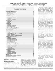 HAMTRONICS DVR-3 Assembly, Installation And Operation Instructions