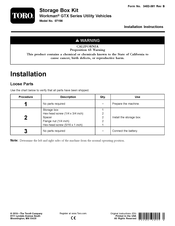Toro 07156 Installation Instructions