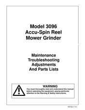 Foley 3096 Maintenance, Troubleshooting, Adjustments And Parts Lists